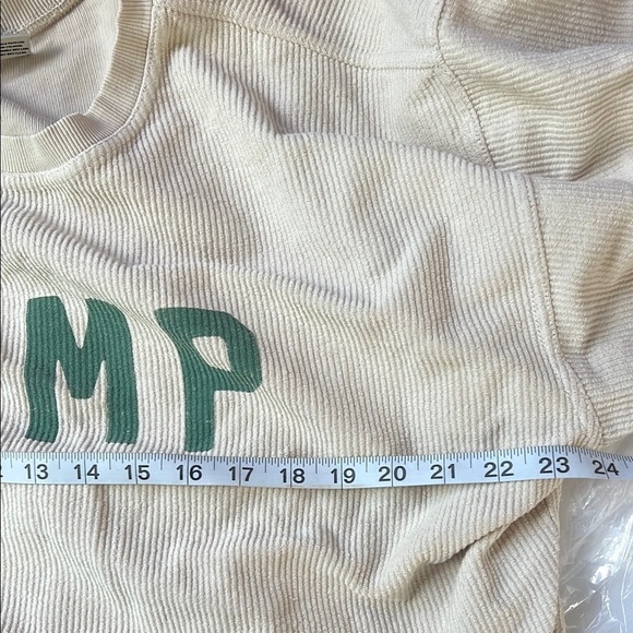 Beige CAMP Oat Collection Sweatshirt with Green Lettering Large - Picture 3 of 4